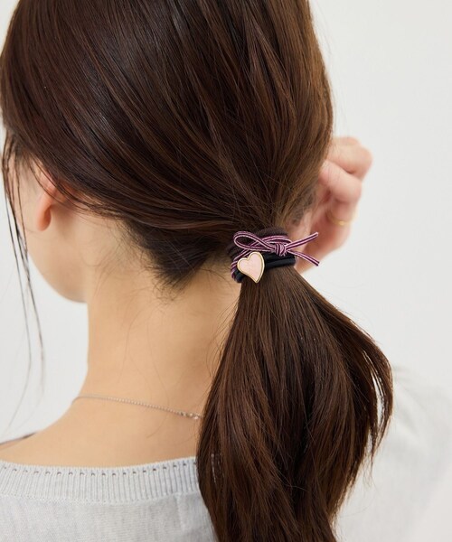 ROPE' PICNIC（ロペピクニック）の「ハートモチーフヘアゴムセット（ヘアゴム・レディース・ブラック/ベージュ/ピンク・F）」の7枚目の写真