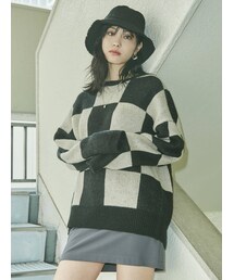 EMODA | ワイドチェッカーニット(ニット/セーター)