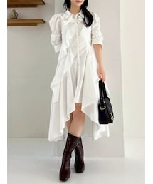 dazzlin | リボンディティールイレヘムシャツワンピース(ワンピース)