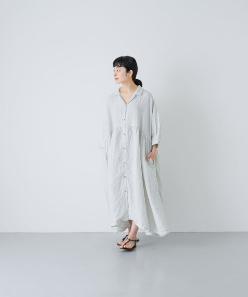 かぐれ（カグレ）の「Honnete　GATHERED DRESS（ワンピース・レディース・SILVER/BLUE/NOIR・One）」の18枚目の写真