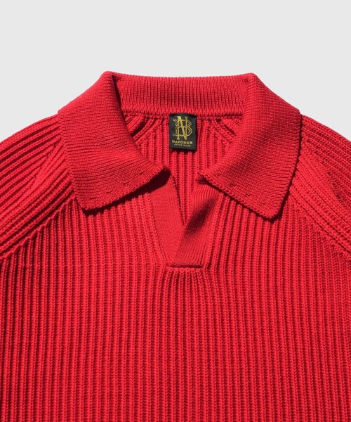 ADAM ET ROPE'（アダムエロペ）の「《別注》【BATONER/バトナー】EX SOLIDWOOL RIB SKIPPER（ニット/セーター・メンズ・ブラック/ダークブラウン/レッド・2/3/4）」の11枚目の写真
