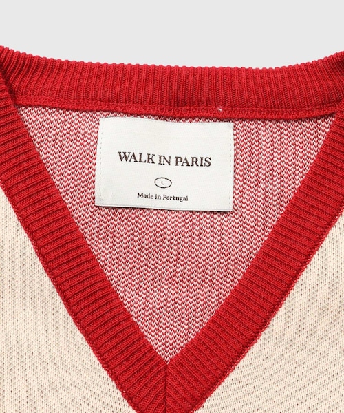 ADAM ET ROPE'（アダムエロペ）の「【WALK IN PARIS/ウォーク イン パリス】Sleeveless red knit sweater（ベスト・メンズ・ホワイト系・L/M）」の8枚目の写真
