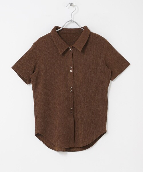 SENSE OF PLACE by URBAN RESEARCH(センスオブプレイスバイアーバンリサーチ)の「ハーフスリーブカットシャツ(シャツ/ブラウス・レディース・IVORY/BROWN/NAVY・One)」の18枚目の写真