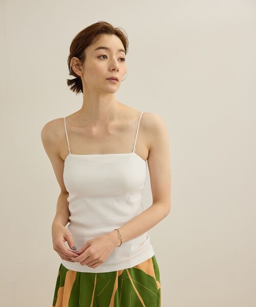 ROPE'（ロペ）の「カップ付きオーガニックコットンキャミソール/洗える（キャミソール・レディース・ブラック/ホワイト・F）」の7枚目の写真