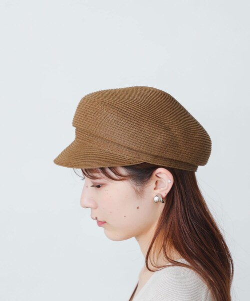 SENSE OF PLACE by URBAN RESEARCH(センスオブプレイスバイアーバンリサーチ)の「ペーパーキャスケット(キャスケット・レディース・IVORY/BROWN/BEIGE・one/One)」の2枚目の写真