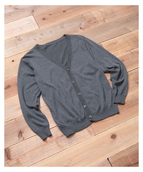 nissen（ニッセン）の「洗える綿１００％ニットカーディガン（ハイゲージ）【大きいサイズ有】（カーディガン/ボレロ・メンズ・グリーン系/ネイビー/チャコール/黒/カーキ/グレージュ/ダークブルー・M/L/LL/3L/4L/5L/6L/8L/10L）」の16枚目の写真