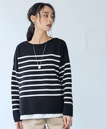 nissen | マシュマロニットミラノリブボートネックトップス＜大きいサイズ有＞(ニット/セーター)