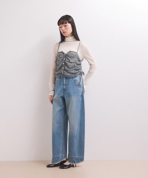 ADAM ET ROPE'(アダムエロペ)の「【WEB限定】ニットキャミソールセットワンピース(ワンピース・レディース・ブラック/チャコール/ダークブラウン・F)」の7枚目の写真