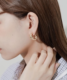 メタルニュアンスフープイヤリング