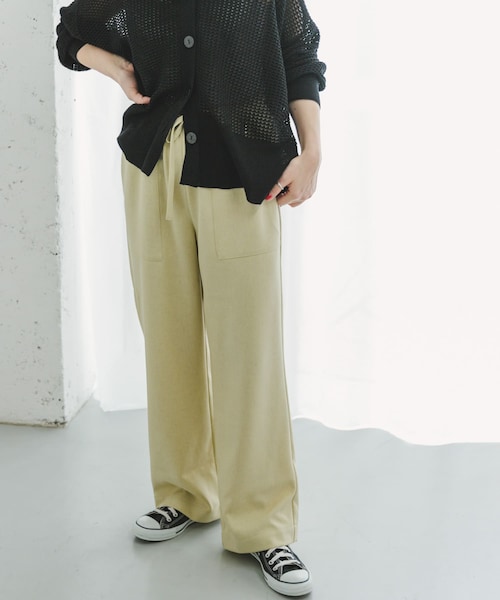 ITEMS URBANRESEARCH（アイテムズ アーバンリサーチ）の「リネンライクイージーワイドパンツ（その他パンツ・レディース・BRN/YEL/BLK/MOC・FREE）」の4枚目の写真