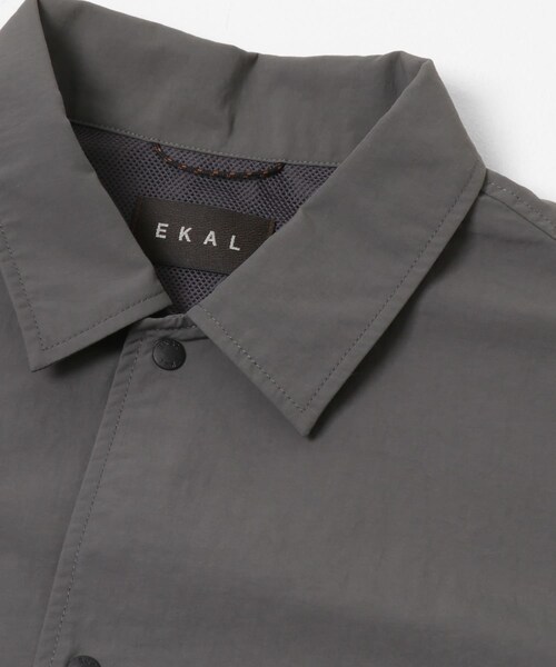 EKAL（エカル）の「『撥水/UVカット/UR TECH』ナイロンタッサーショートスリーブシャツ（シャツ/ブラウス・メンズ・レイクサンリーフ/イエロー/ネイビー/グラファイト/レイクブルー・M/L）」の15枚目の写真