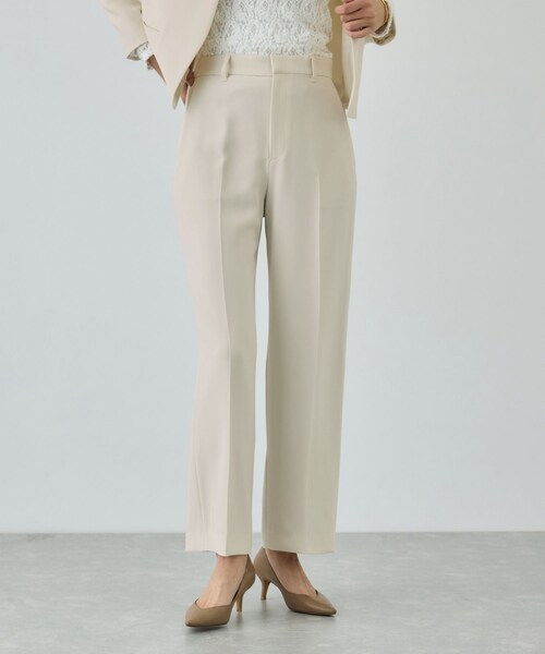 ROPE'(ロペ)の「トリアセダブルクロス ストレートワイドパンツ/イージーケア・セットアップ対応・26SS(その他パンツ・レディース・ベージュ/ネイビー・36/38/40)」の7枚目の写真