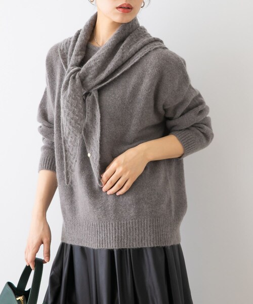 URBAN RESEARCH ROSSO（アーバンリサーチロッソ）の「F by ROSSO　ヘアリーニットプルオーバー+ニットスカーフ（ニット/セーター・レディース・OFF WHITE/BEIGE/GRAY・FREE）」の17枚目の写真