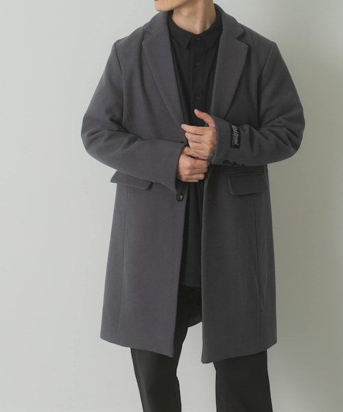 ITEMS URBANRESEARCH（アイテムズ アーバンリサーチ）の「ウールブレンドチェスターコート（チェスターコート・メンズ・GRY/NVY/BLK・M/L）」の12枚目の写真