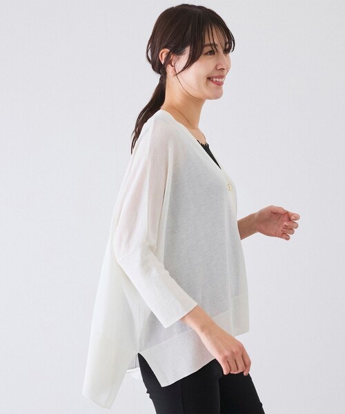 Jayro(ジャイロ)の「UVサラサラボックスシルエット前後差カーディガン(カーディガン/ボレロ・レディース・ブラック/ブラック系/ホワイト/ベージュ/ブルー/ピンク/キャメル/オレンジ・F)」の9枚目の写真