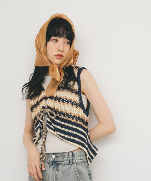KBF(ケイビーエフ)の「シアーグロススクエアスカーフ(バンダナ/スカーフ・レディース・BROWN/MOSS GRAY・one)」の15枚目の写真