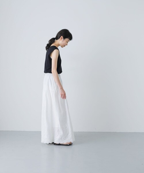 かぐれ（カグレ）の「フライスノースリーブカットソー（タンクトップ・レディース・GREGE/OFF/BLACK・FREE）」の20枚目の写真