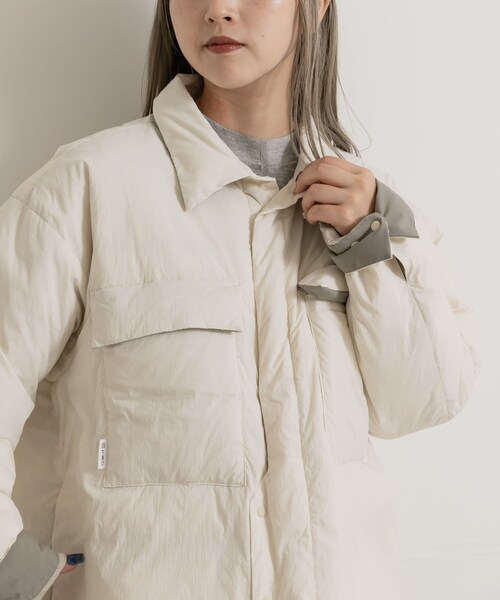 THE GOODLAND MARKET（ザグッドランドマーケット）の「KWD　LIGHT DOWN SHIRTS JACKET（その他アウター・レディース・Ivory/L.Yellow/Navy・FREE）」の12枚目の写真