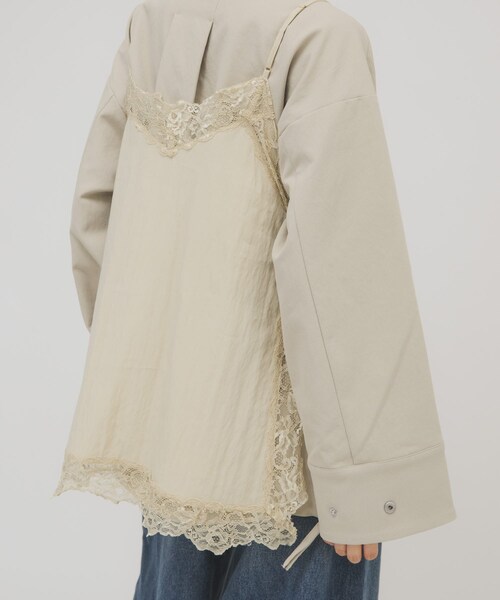 KBF（ケイビーエフ）の「ヴィンテージライクレースキャミソール（キャミソール・レディース・IVORY/BEIGE/BROWN・One）」の5枚目の写真