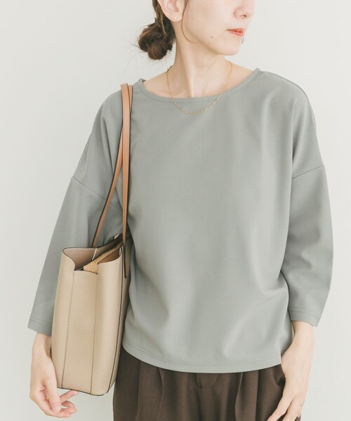 ITEMS URBANRESEARCH（アイテムズ アーバンリサーチ）の「カットジョーゼット7分袖プルオーバー（Tシャツ/カットソー・レディース・OFF/L.BLU/CHA・FREE）」の3枚目の写真