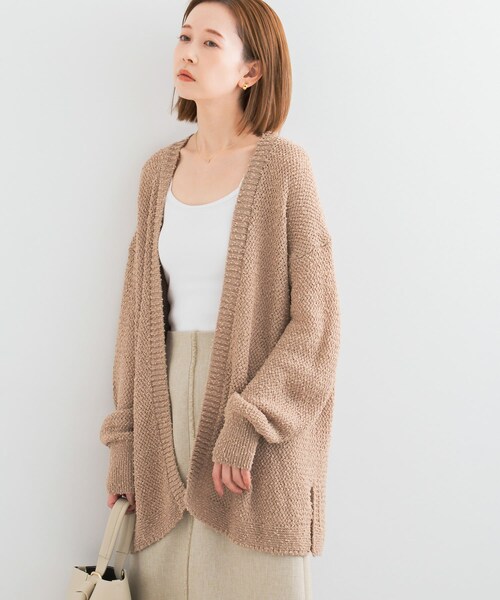 URBAN RESEARCH ROSSO（アーバンリサーチロッソ）の「透かし編みミドルカーディガン（カーディガン/ボレロ・レディース・gray/camel・FREE）」の19枚目の写真