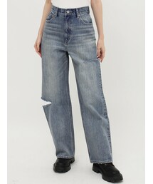 EVRIS | アシメカッティングセミワイドデニムパンツ(デニムパンツ)