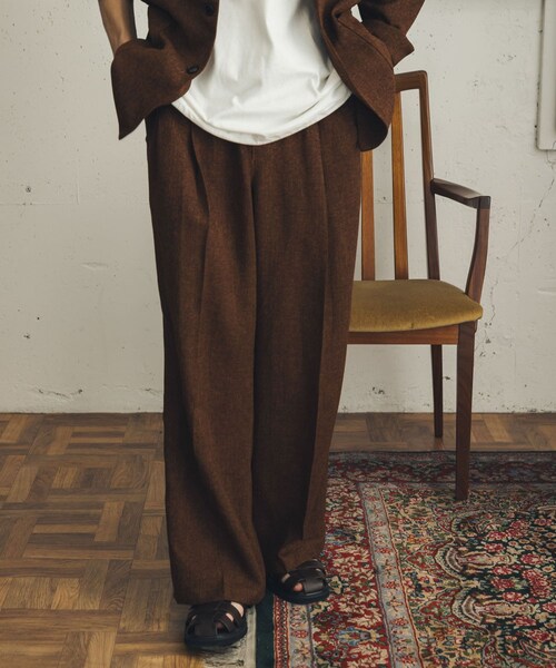 SENSE OF PLACE by URBAN RESEARCH（センスオブプレイスバイアーバンリサーチ）の「ライトツイードイージーワイドスラックス（その他パンツ・メンズ・BLACK/BROWN・M/L）」の13枚目の写真