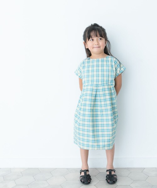 URBAN RESEARCH DOORS（アーバンリサーチドアーズ）の「カラーチェックワンピース(KIDS)（ワンピース・キッズ・BLUE/AZUKI・105/120/135）」の14枚目の写真