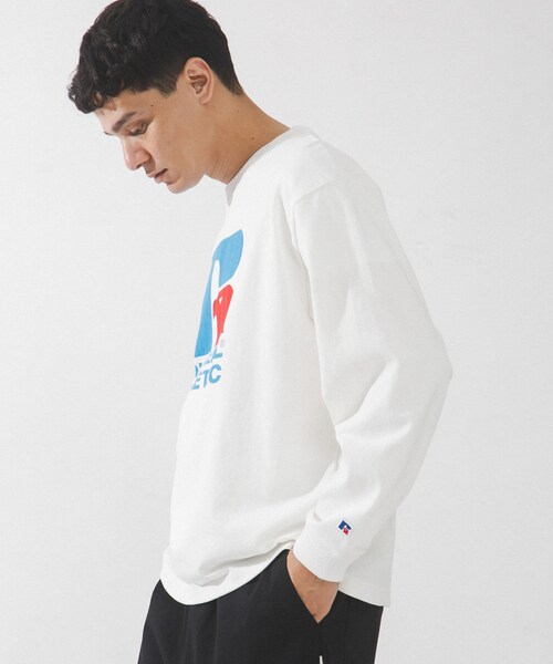 URBAN RESEARCH Sonny Label（アーバンリサーチサニーレーベル）の「『別注』RUSSELL ATHLETIC×SonnyLabel　プリントヘビージャージーロングTシャツ（Tシャツ/カットソー・メンズ・ホワイト/アッシュグレー/チャコール・M/L）」の8枚目の写真