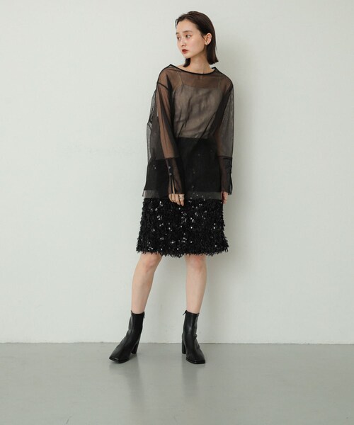 SENSE OF PLACE by URBAN RESEARCH（センスオブプレイスバイアーバンリサーチ）の「『消臭』スクエアトウセンターシームストレッチブーツ（ブーツ・レディース・SUEDE/BLACK/SILVER・S/M/L）」の17枚目の写真