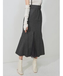 MERCURYDUO | チュールドッキングウールツイルマーメイドスカート(スカート)