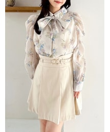 dazzlin | 2WAYボウタイタックペプラムブラウスⅡ(シャツ/ブラウス)