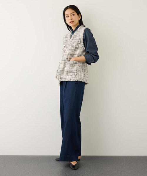 ROPE'（ロペ）の「ツイードVネックジレ（ベスト・レディース・キナリ系/サックス・F）」の13枚目の写真