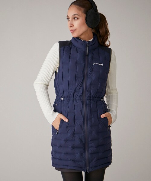 ROPE'（ロペ）の「【撥水】ストレッチナイロン　ダウンワンピース（ワンピース・レディース・ホワイト/ベージュ/ネイビー・L/M/S）」の10枚目の写真