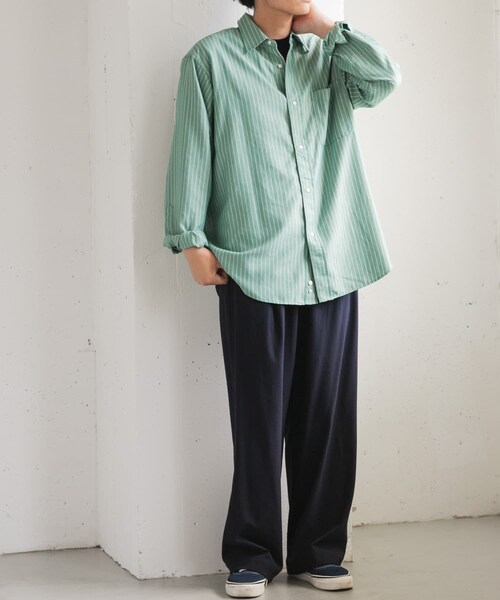 URBAN RESEARCH DOORS（アーバンリサーチドアーズ）の「FORK&SPOON　PEオックスシャツ（シャツ/ブラウス・メンズ・GREEN/BLUE・4/5）」の9枚目の写真