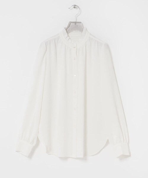 URBAN RESEARCH（アーバンリサーチ）の「ドビーストライプフリルブラウス（シャツ/ブラウス・レディース・OFF WHITE/BLACK・Free）」の15枚目の写真