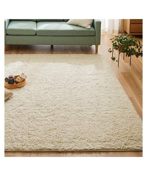 nissen（ニッセン）の「洗える防ダニ・抗菌防臭シャギーラグ（ラグ/マット・メンズ・オフホワイト/グリーン/ベージュ/グレージュ/ピンク/ブラウン・約90×130cm/約130×185cm/約185×185cm/約185×240cm/約185×280cm/約130×185cm(楕円)）」の2枚目の写真