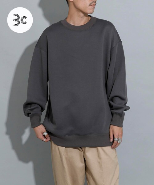 THE GOODLAND MARKET（ザグッドランドマーケット）の「『別注』MIDIUMISOLID×TGM　Recycled polyester sweat（スウェット・レディース・C.Gray/L.Beige/OFF・M/L）」の4枚目の写真