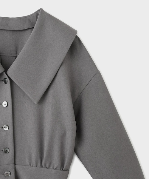 ROPE'（ロペ）の「【troisiemechaco（トロワズィエムチャコ）】×moi salon et rope EXCLUSIVE EDITION COLLAR REMOVAL DRESS｜ワンピース（ワンピース・レディース・グレー/ネイビー・38）」の6枚目の写真