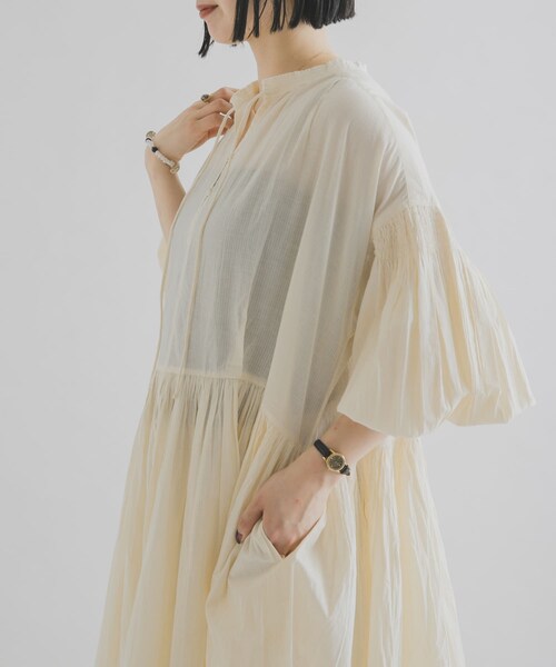 THE GOODLAND MARKET（ザグッドランドマーケット）の「FANAKA　ロングドレス（ワンピース・レディース・OFF WHITE/BLACK/BLUE・Free）」の8枚目の写真
