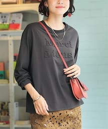 nissen | 大きいサイズ フロントロゴエンボス加工Tシャツ(Tシャツ/カットソー)