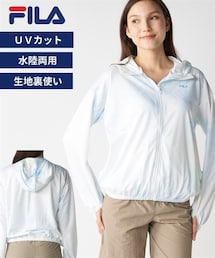 nissen | フィラ 水陸両用 裏幾何プリント長袖フルジップUVパーカー(326-642)/FILA(ラッシュガード)
