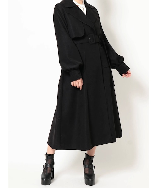 EATME（イートミー）の「パフスリーブトレンチコート（トレンチコート・レディース・アイボリー/ブラック/グリーン・F）」の2枚目の写真