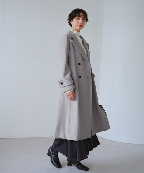 ROPE' PICNIC（ロペピクニック）の「JAPAN FABRIC ダブルチェスターコート/一部WEB限定カラー（チェスターコート・レディース・ブラック/グレー/グレー系/ベージュ系・F）」の18枚目の写真