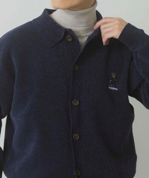 ITEMS URBANRESEARCH（アイテムズ アーバンリサーチ）の「Teddy Bear Wフェイスニットシャツカーディガン（カーディガン/ボレロ・メンズ・OFF/NVY/MOC・M/L）」の16枚目の写真