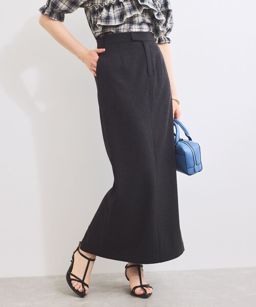 VIS（ビス）の「【セットアップ対応】Iラインスリットスカート（スカート・レディース・チャコール/オフホワイト・M/S）」の4枚目の写真