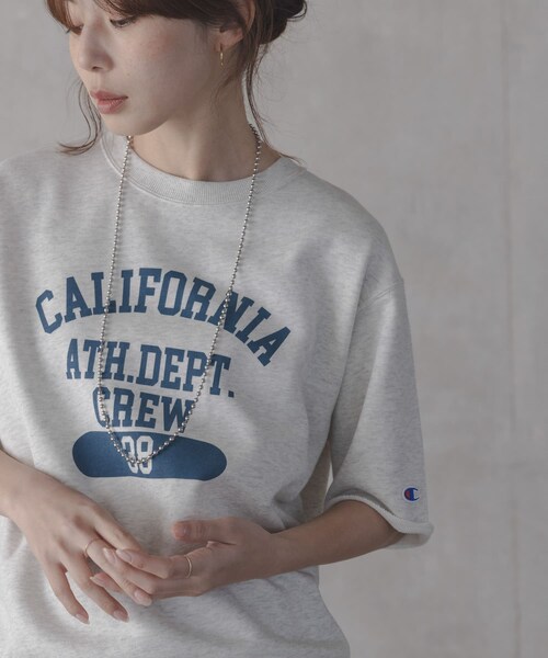 URBAN RESEARCH Sonny Label（アーバンリサーチサニーレーベル）の「『別注』CHAMPION×Sonny Label　ロゴスウェットTシャツ（スウェット・レディース・ホワイト/スカイブルー/ネイビー/オートミール・M/L）」の16枚目の写真