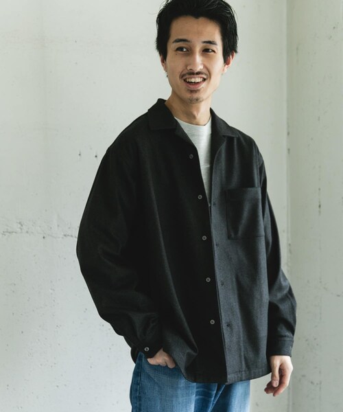 URBAN RESEARCH DOORS(アーバンリサーチドアーズ)の「ジャージメルトンオープンカラーシャツ(シャツ/ブラウス・メンズ・BLUE NAVY/CHARCOAL・M/L)」の7枚目の写真