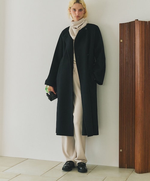 ROPE'（ロペ）の「【一部店舗限定】【REALM（レルム）】DOUBLE-FACED LONG COAT｜ロングコート（その他アウター・レディース・ブラック/チャコール・36/38）」の5枚目の写真