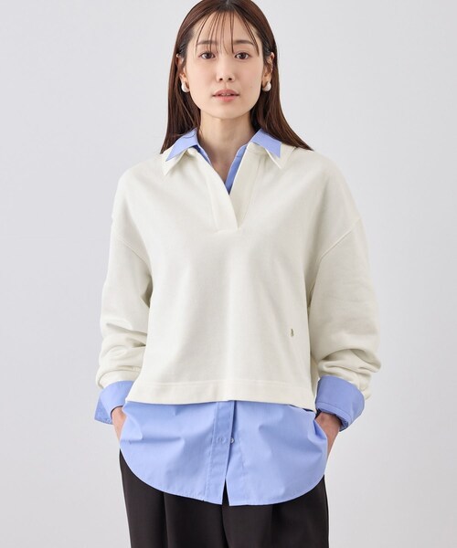 ROPE' PICNIC（ロペピクニック）の「スキッパースウェット（スウェット・レディース・ライトグレー/ホワイト/ネイビー/クリーム系・F）」の12枚目の写真